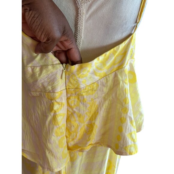 Future Collective Babydoll Yellow Maxi Dress Adjustable Straps & Ruffle Details - Picture 7 of 12